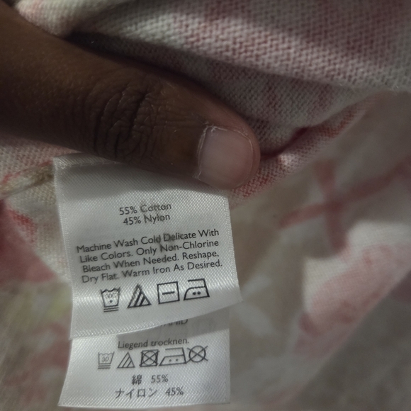 Eddie Bauer Women's Tan/Pink Floral Preppy Spring Cardigan Size XL - Picture 6 of 6